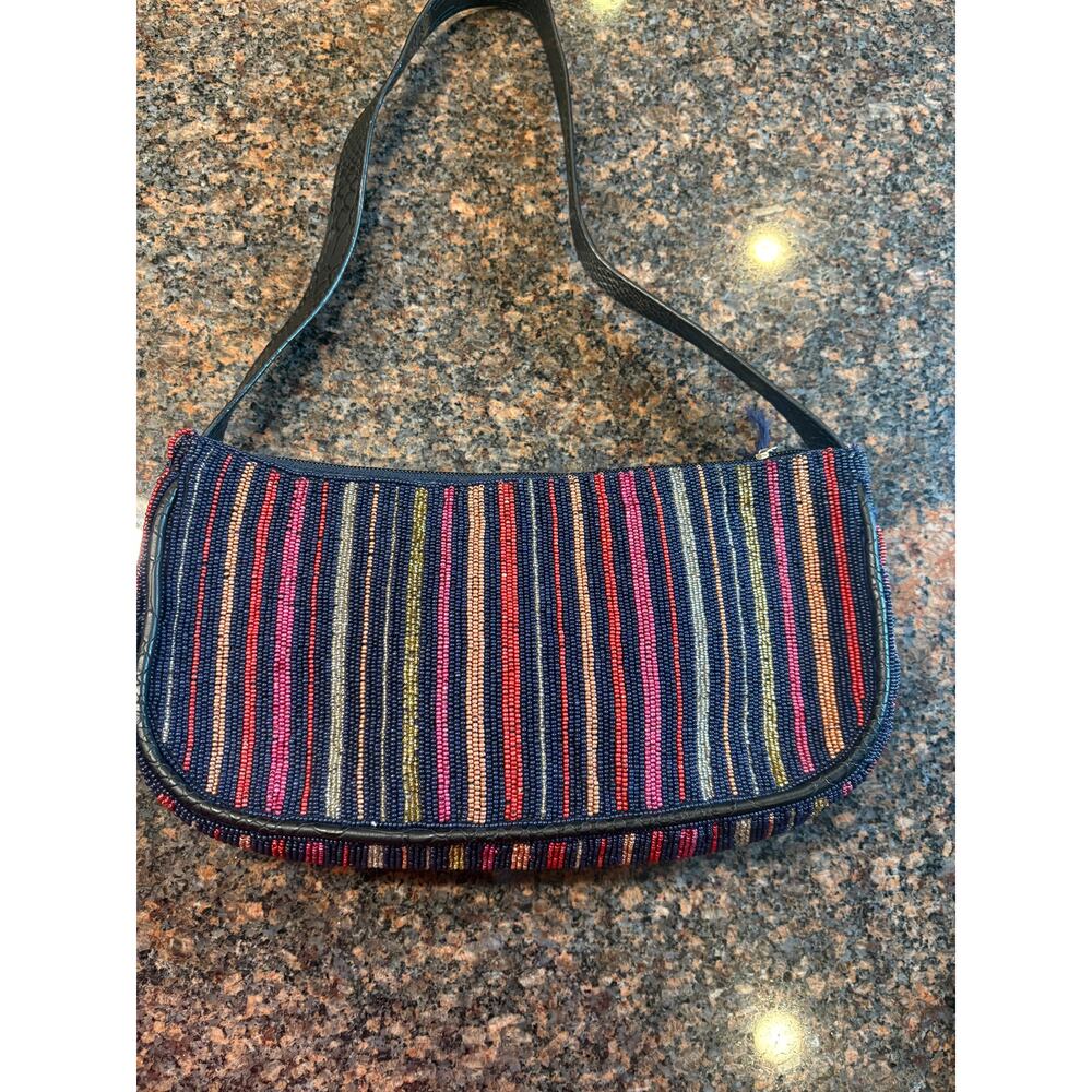 Roller Rabbit Navy Beaded Purse - Picture 2 of 14